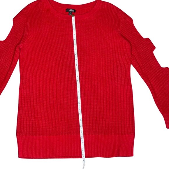 a.n.a. Women's Classic Knit Cut Out Sleeves Office Preppy Sweater Size XL Red - Picture 5 of 10